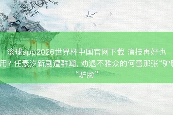 滚球app2026世界杯中国官网下载 演技再好也没用? 任素汐新剧遭群嘲, 劝退不雅众的何啻那张“驴脸”
