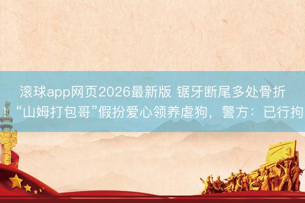 滚球app网页2026最新版 锯牙断尾多处骨折！“山姆打包哥”假扮爱心领养虐狗，警方：已行拘