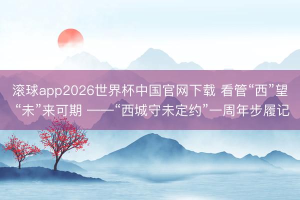 滚球app2026世界杯中国官网下载 看管“西”望 “未”来可期 ——“西城守未定约”一周年步履记