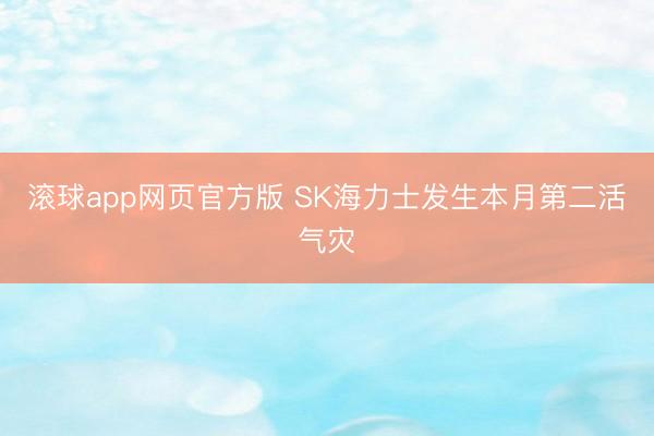 滚球app网页官方版 SK海力士发生本月第二活气灾