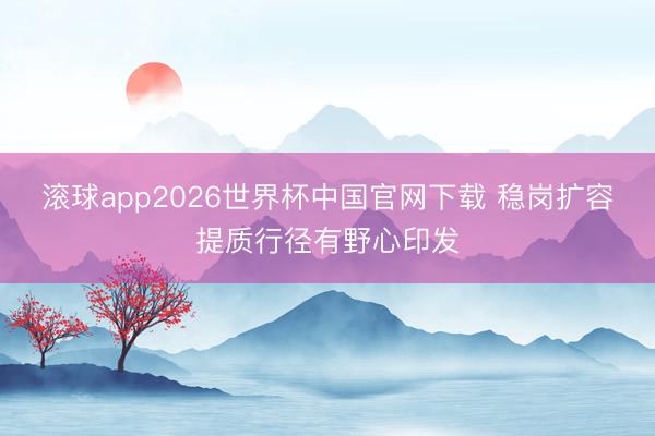 滚球app2026世界杯中国官网下载 稳岗扩容提质行径有野心印发