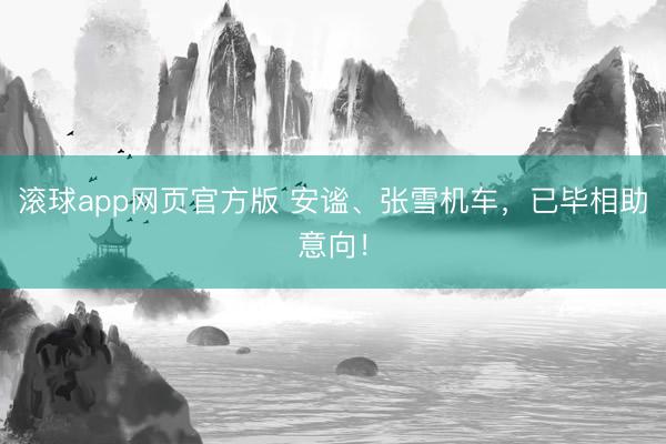 滚球app网页官方版 安谧、张雪机车，已毕相助意向！